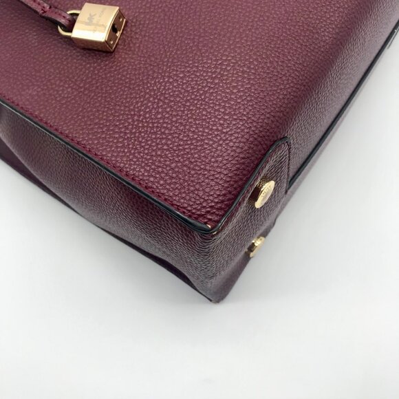 Michael Kors Burgundy Leather Mercer Convertible Satchel Bag - Picture 9 of 11